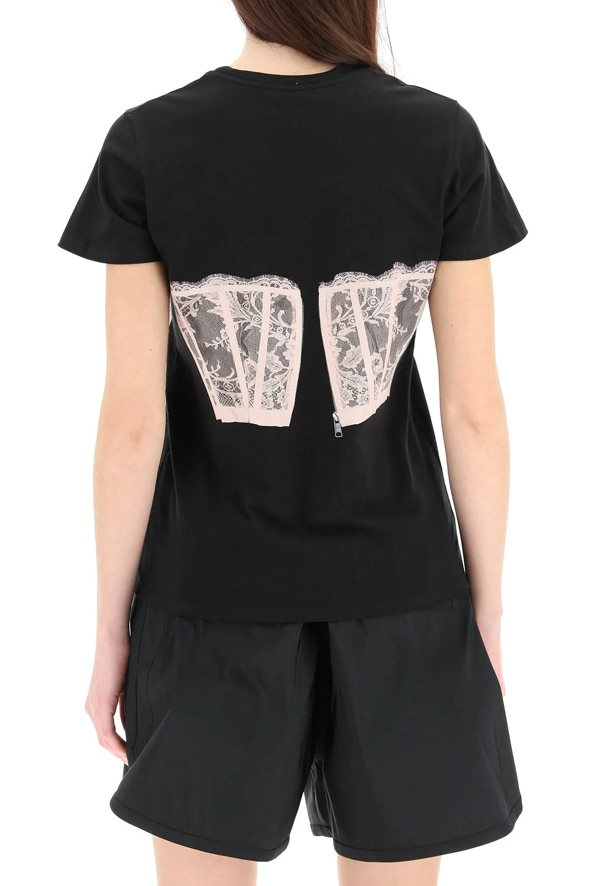 Alexander McQueen Lace Corset Printed T-Shirt