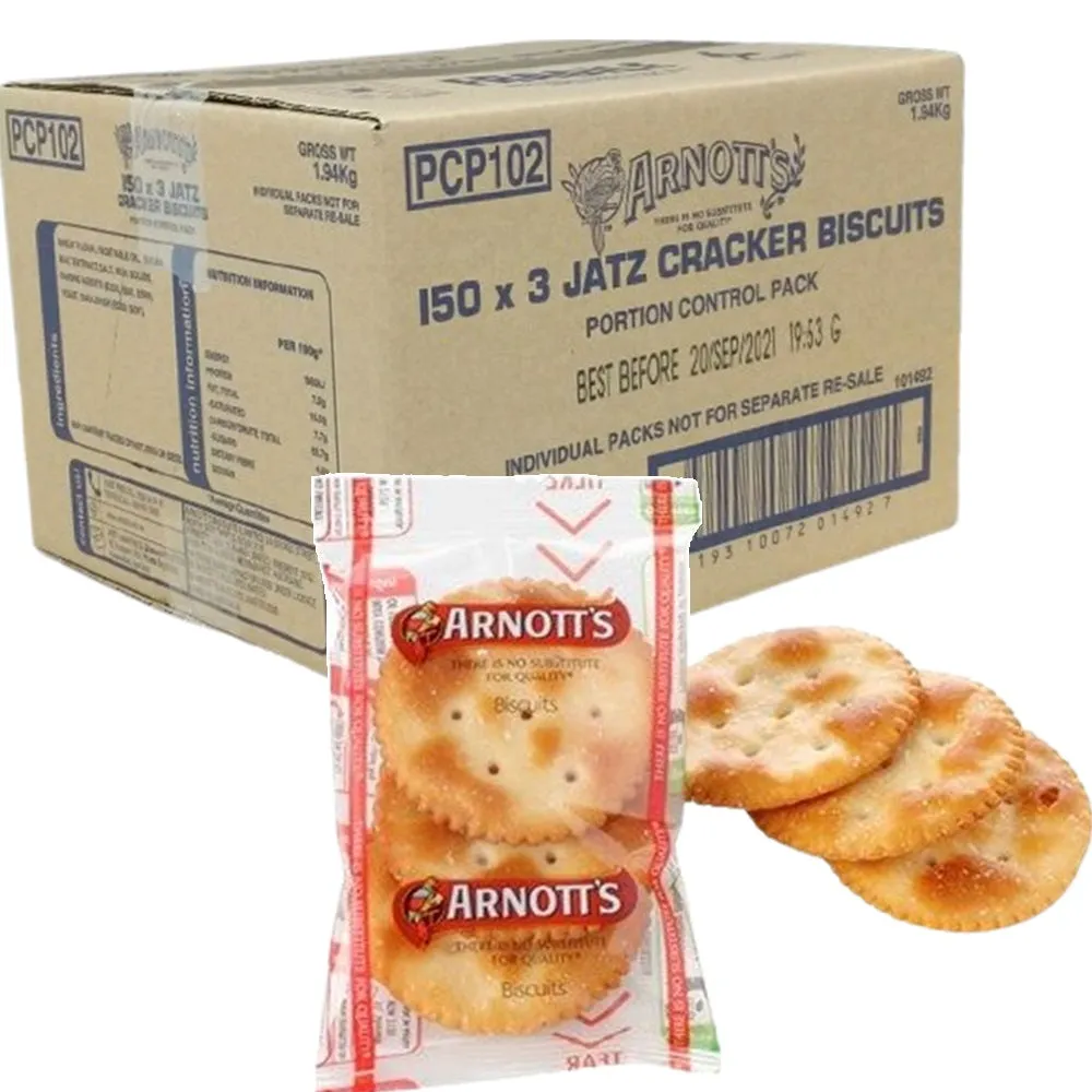 Arnotts Jatz Biscuits Crackers Individual Wrap 150 Packs Carton Bulk Box