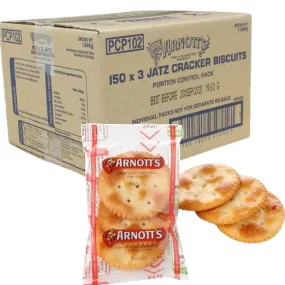 Arnotts Jatz Biscuits Crackers Individual Wrap 150 Packs Carton Bulk Box