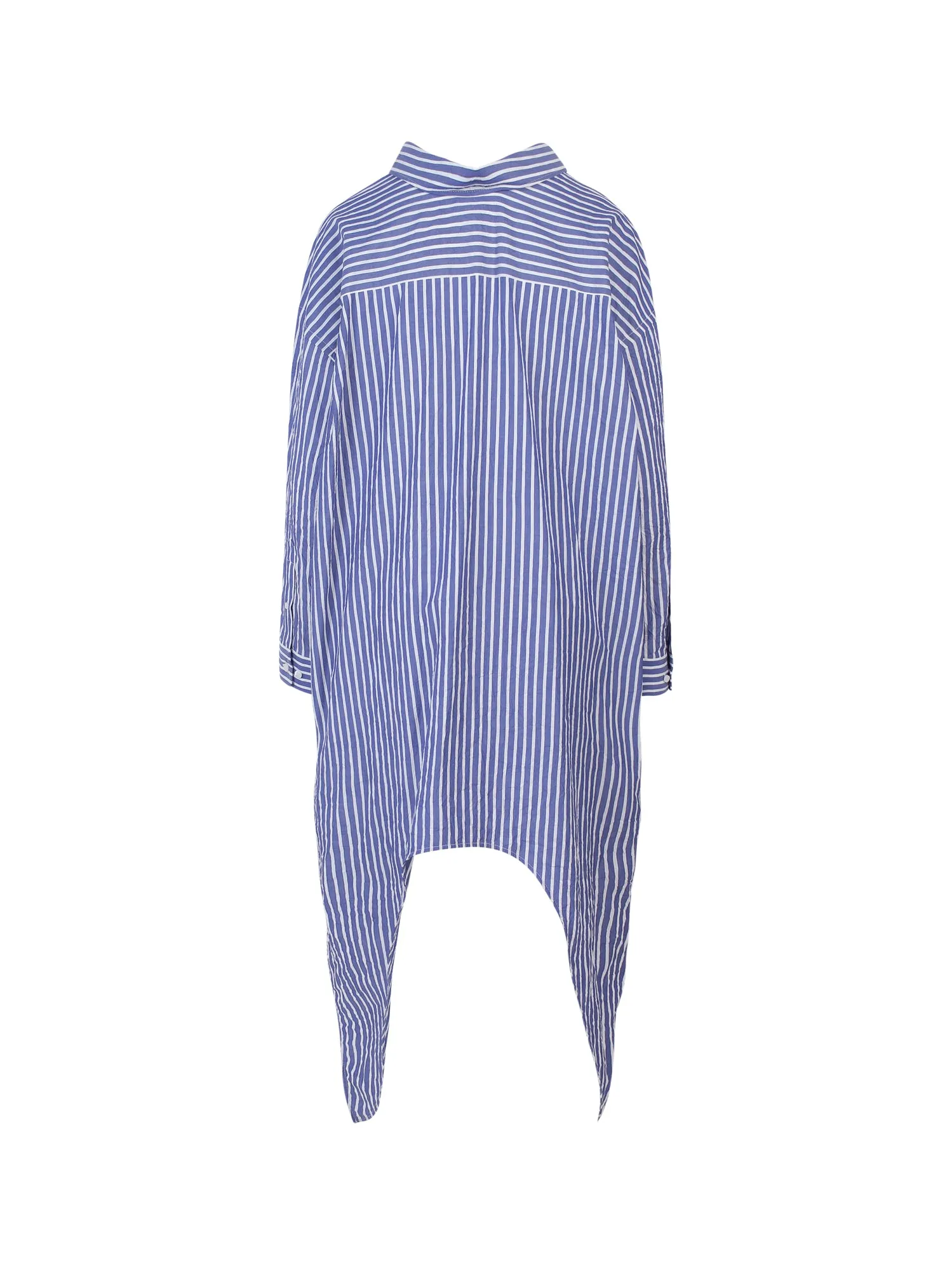 Balenciaga Crinkled Stripe Knotted Shirt