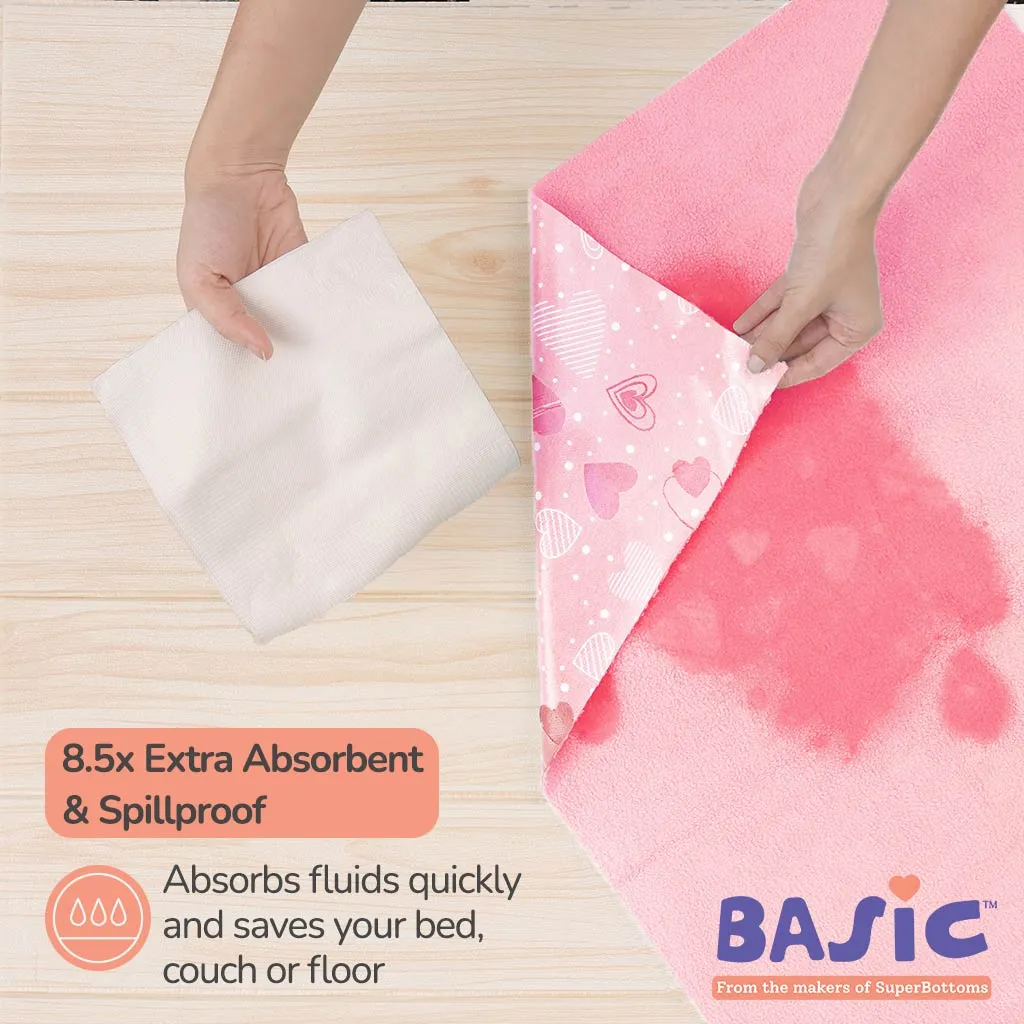 BASIC Cloth Diaper (Bluestar) + Diaper Changing Mat - (S) (Peppy Pink)