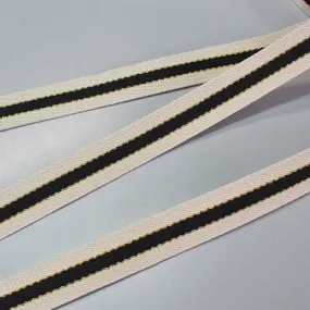 Black and Gold Cotton Webbing - 30mm