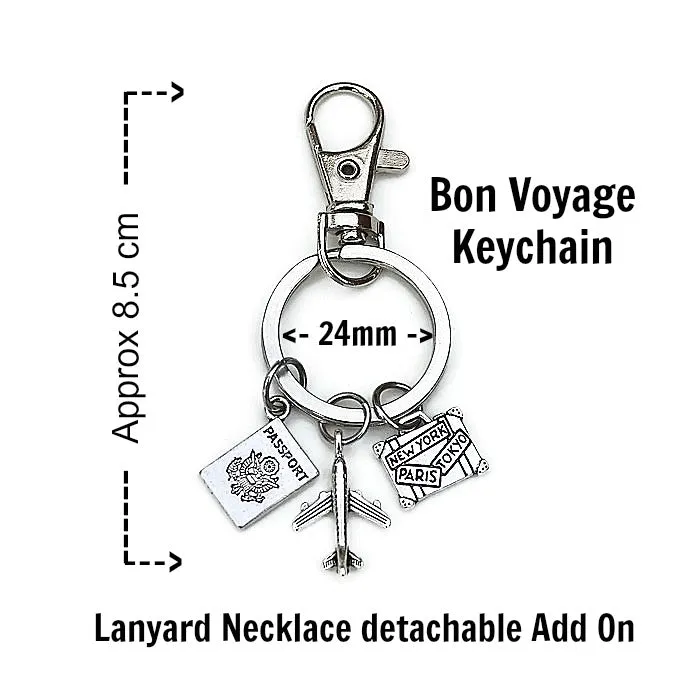 BON VOYAGE KEYCHAIN with Travel themed Charms