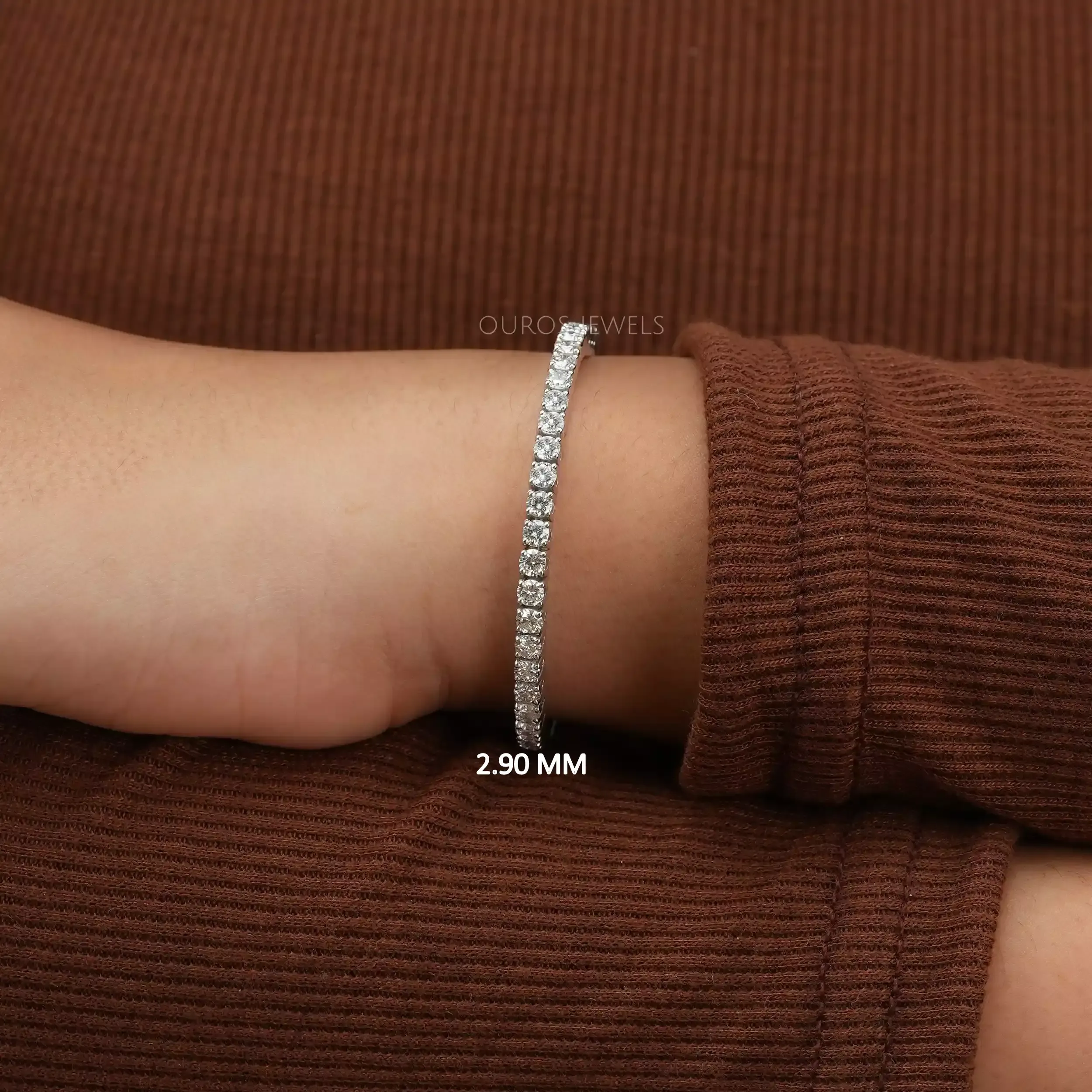 Brilliant Round Cut Eco Friendly Diamond Bracelet