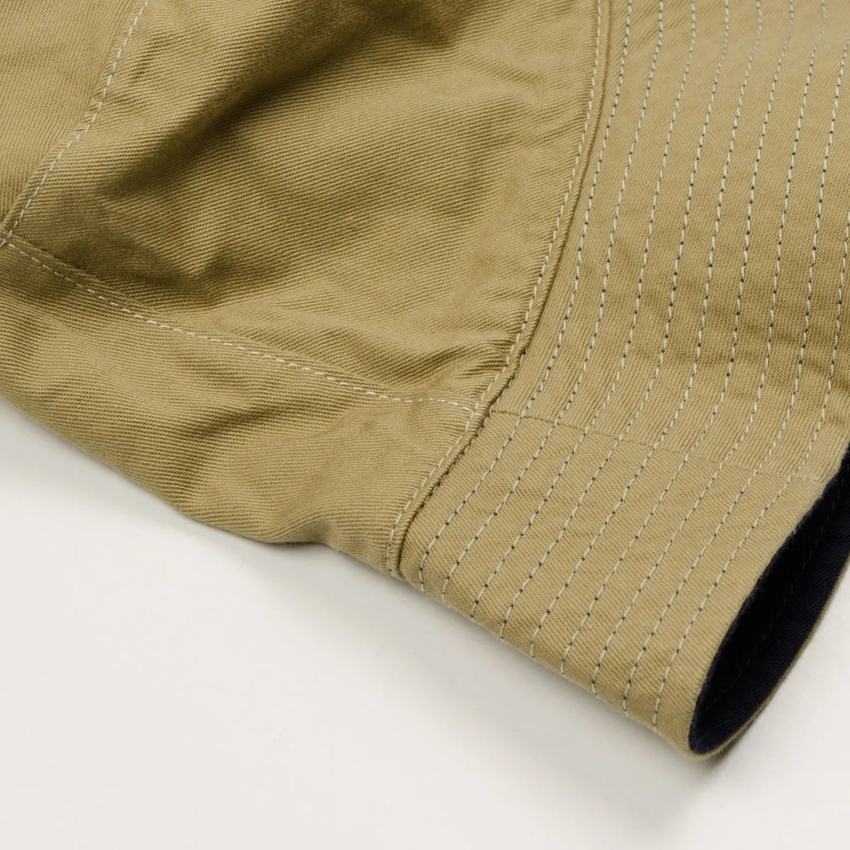 cableami - Loose Light Chino Reversible Bucket Hat - Navy / Beige