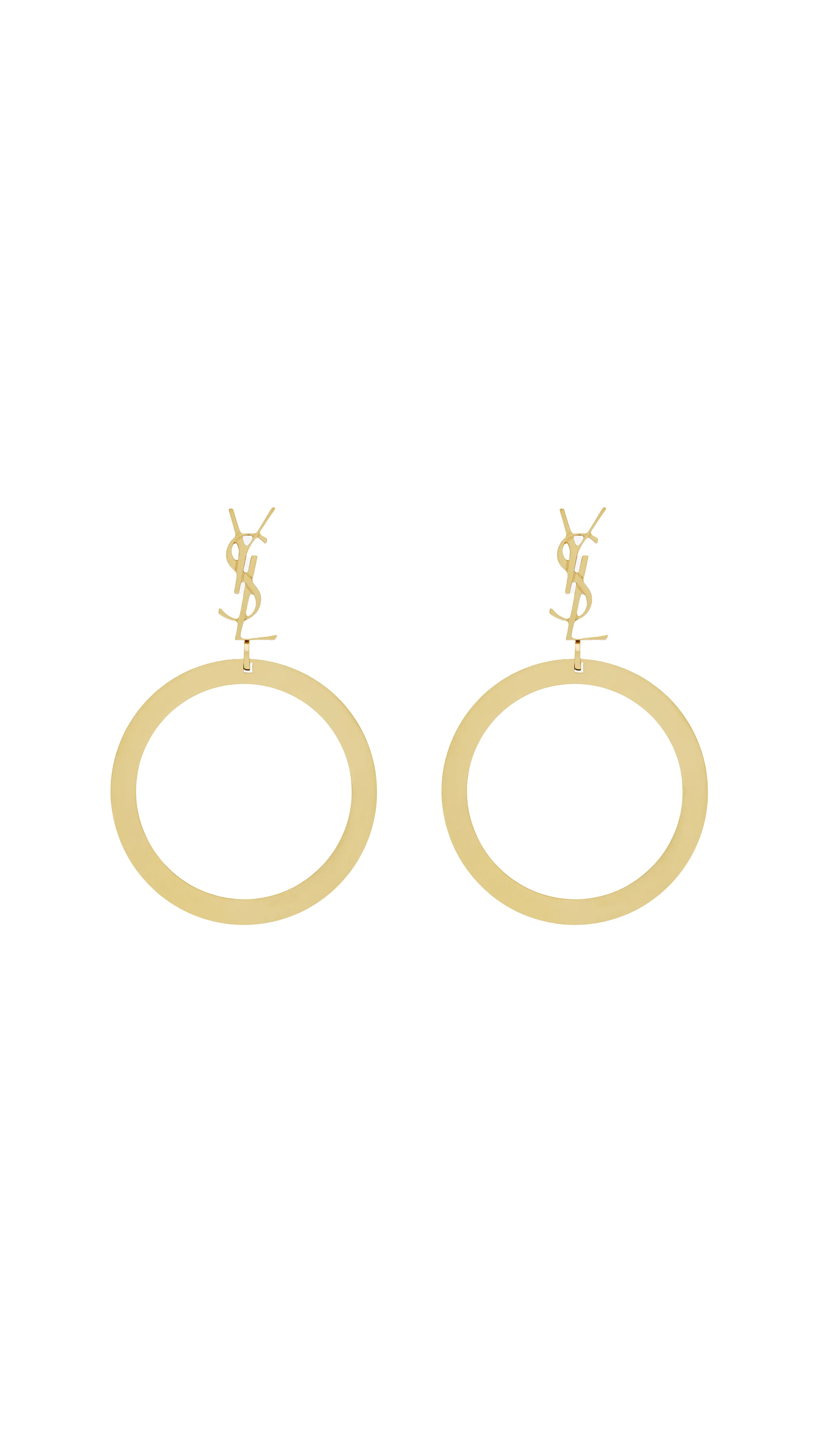 Cassandre Pendant Hoop Earrings In Metal - Gold