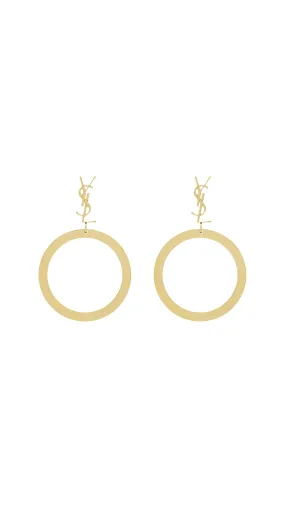 Cassandre Pendant Hoop Earrings In Metal - Gold