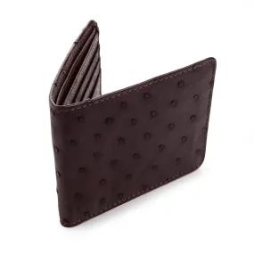 Dark Brown Ostrich Mens Wallet