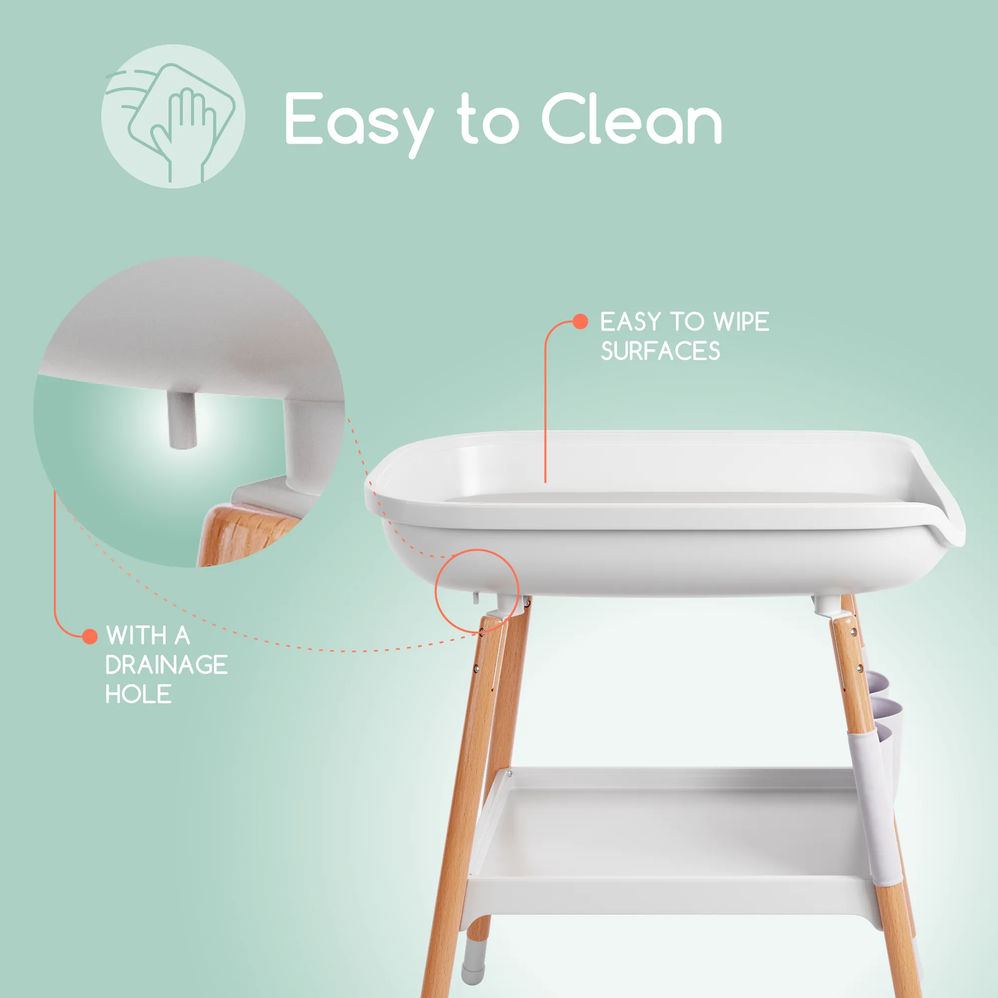 Deluxe Diaper Changing Table (Changing Pad Included)