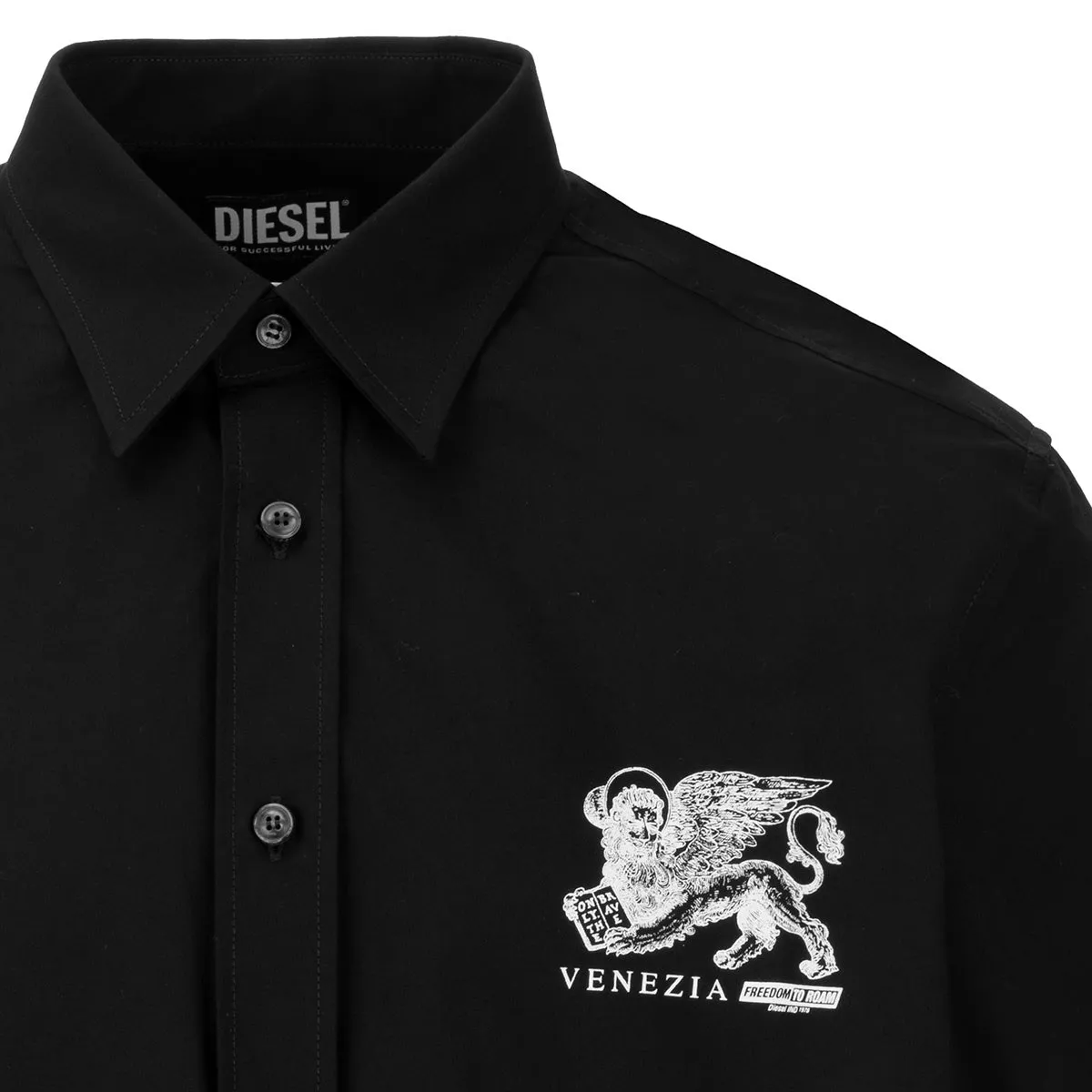 Diesel Logo Printed Short-Sleeved Buttoned Shirt