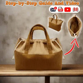 Drawstring Tote Handbag PDF Download Pattern (3 sizes included)