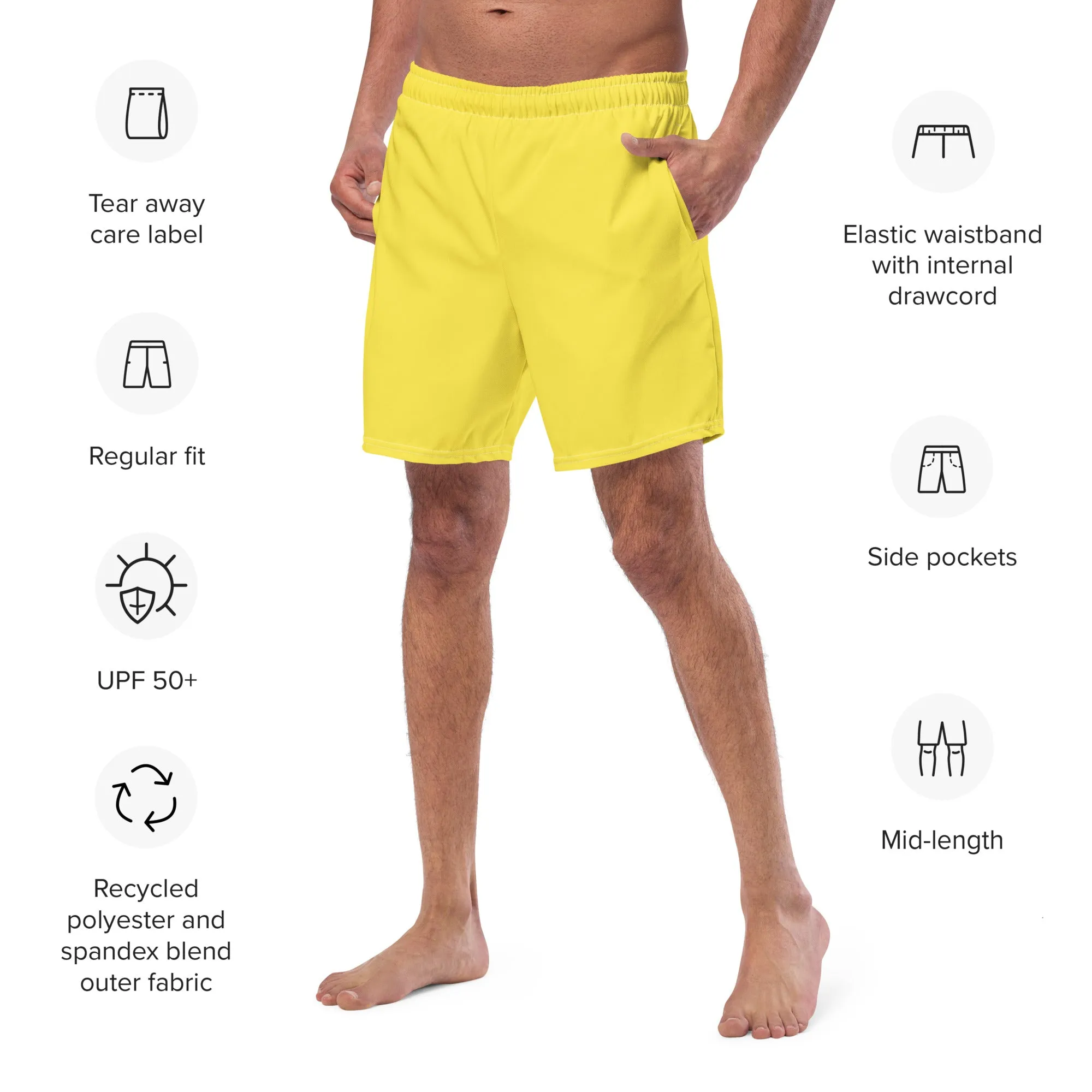 ECO MEN'S SWIM SHORTS |YELLOW DAISY