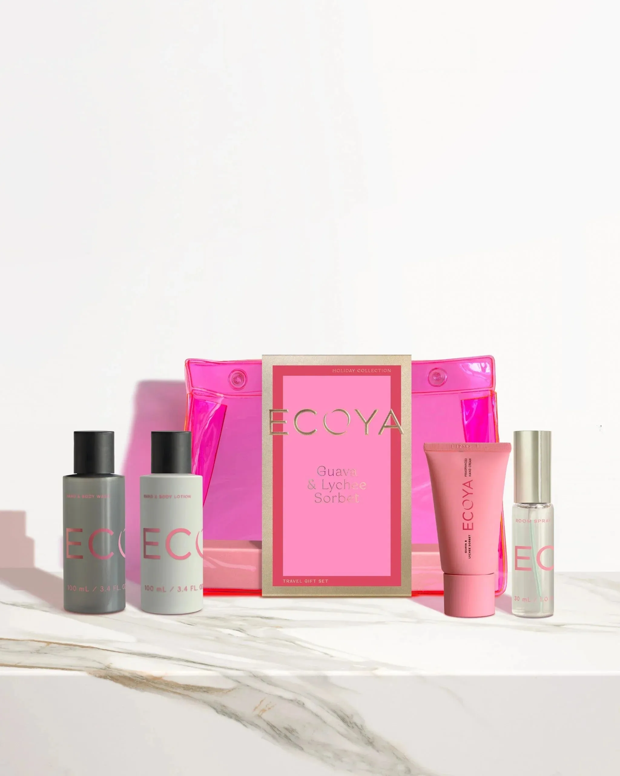 Ecoya Guava & Lychee Sorbet Travel Gift Set