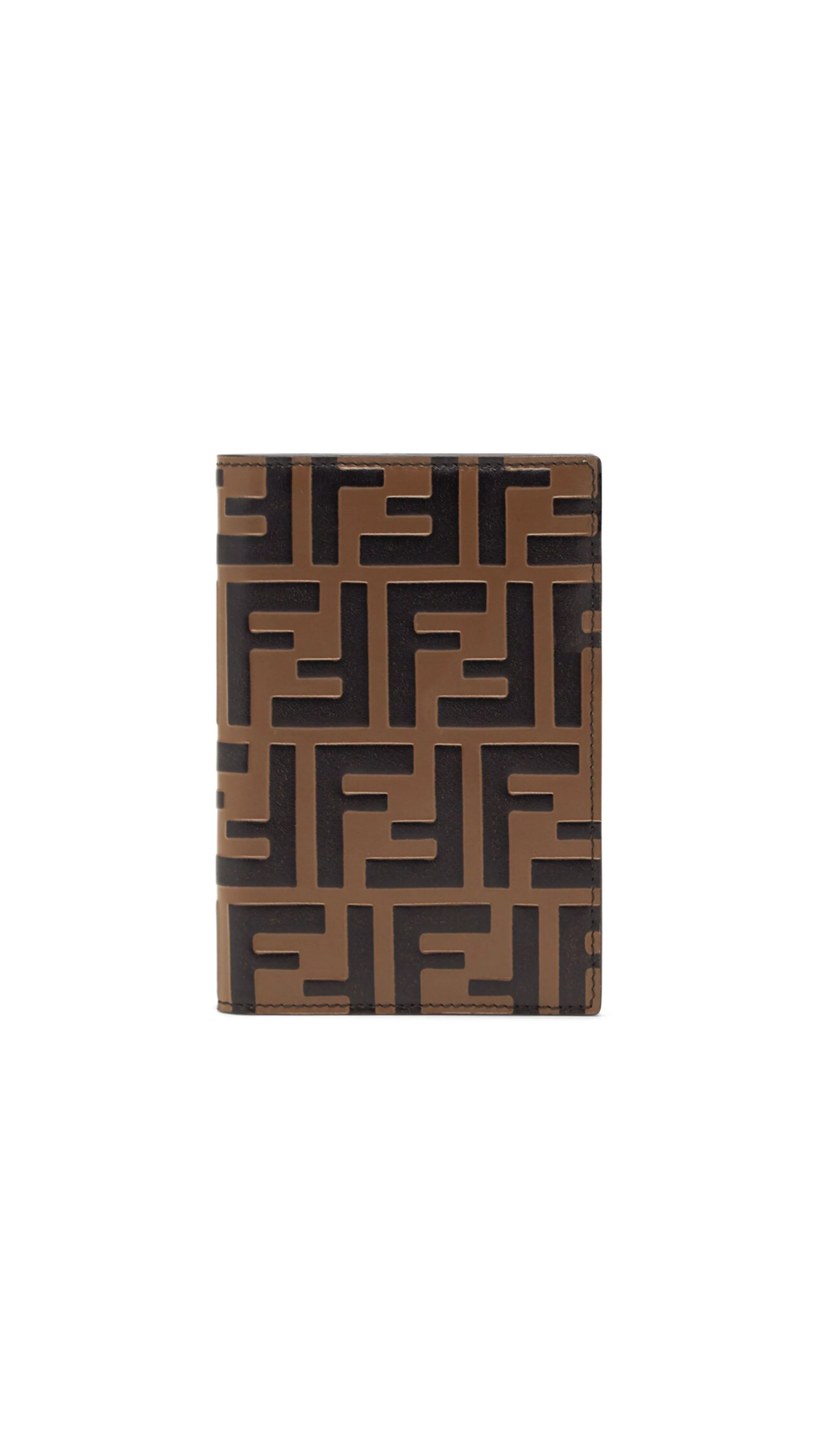 FF Leather Passport Cover - Brown