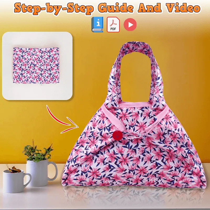 Foldaway Handbag PDF Download Pattern (3 sizes included)