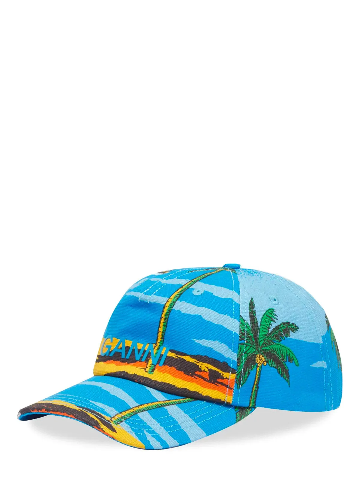 Ganni Palm-Print Baseball Cap