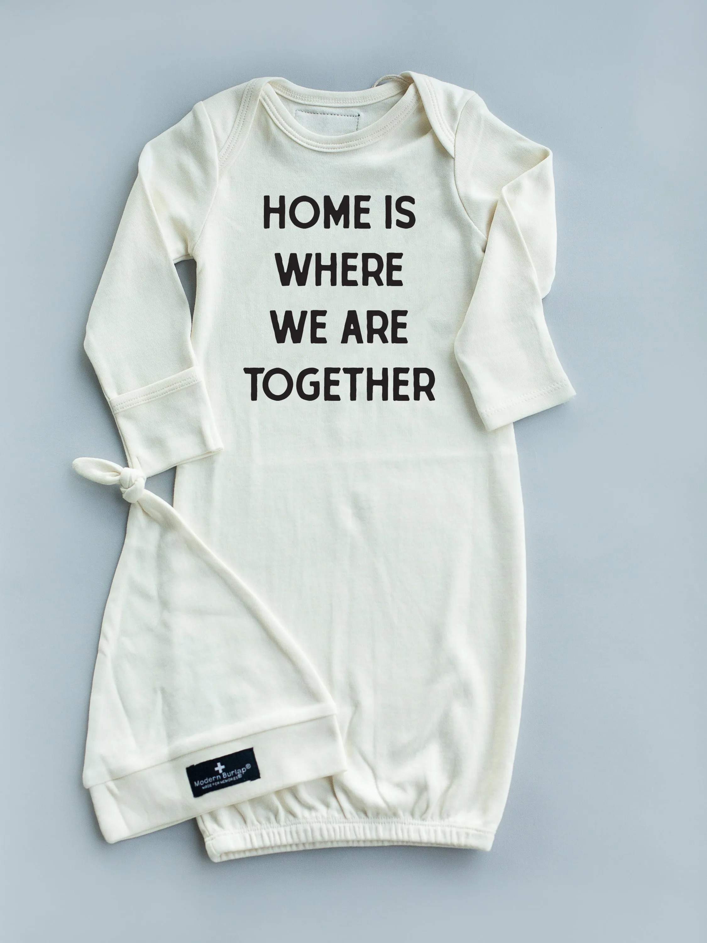 GOTS Certified Organic Cotton Gown + Hat Sets - Inspirational Sayings