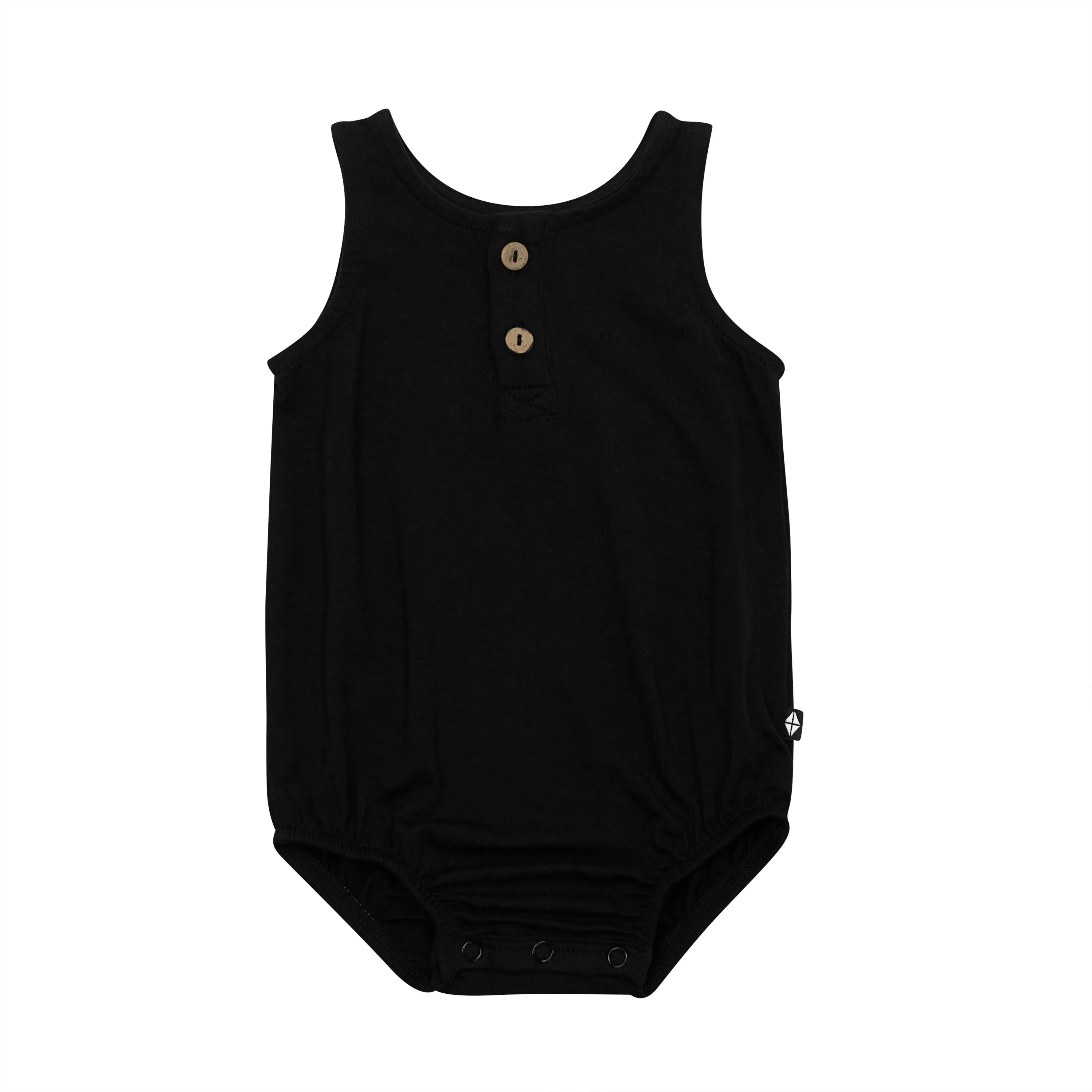 Henley Tank Bubble Romper in Midnight