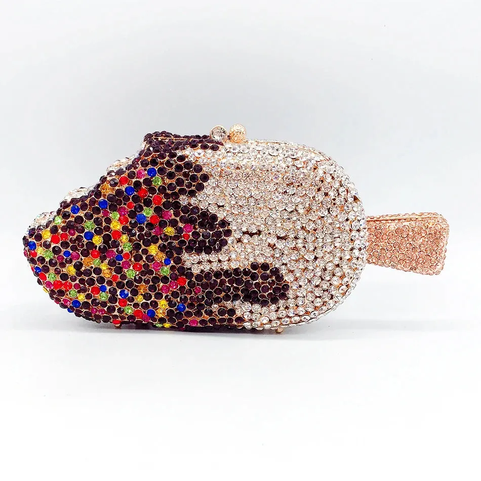 Ice Cream Shaped Rhinestone Clutch