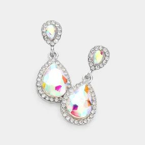 iLLASPARKZ Double Teardrop Stone Evening Earrings