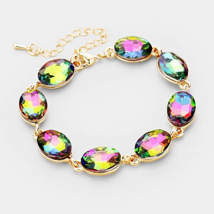 iLLASPARKZ Oval Crystal Link Evening Bracelet