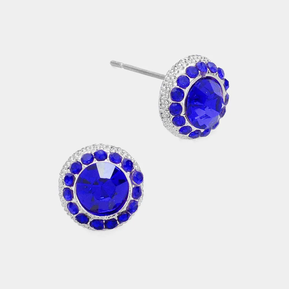 iLLASPARKZ Round Stone Stud Evening Earrings