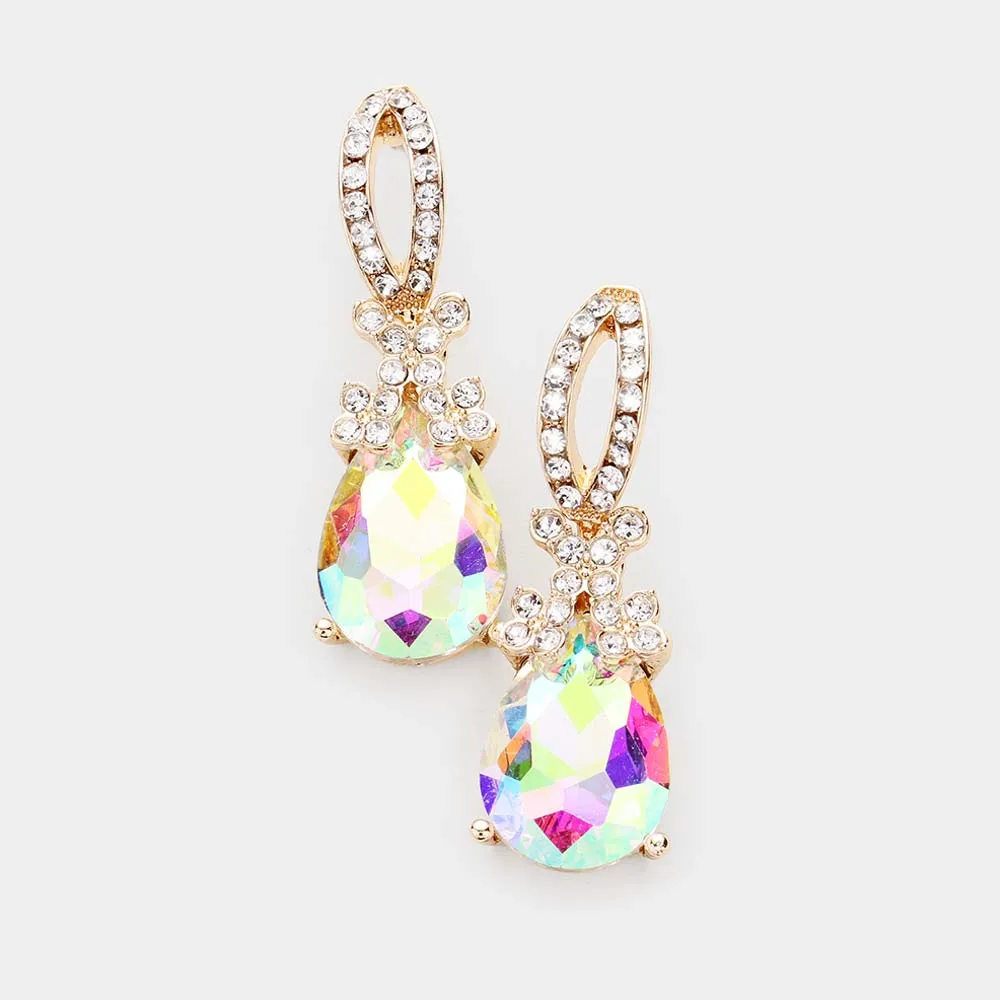 iLLASPARKZ Teardrop Crystal Rhinestone Evening Earrings