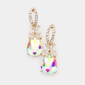 iLLASPARKZ Teardrop Crystal Rhinestone Evening Earrings