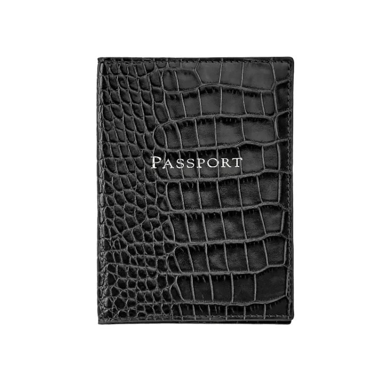 Leather Passport Holder - Traditional, Goatskin and Crocodile