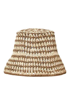 Loeffler Randall Jocelyn Raffia Hat in Brown Natural