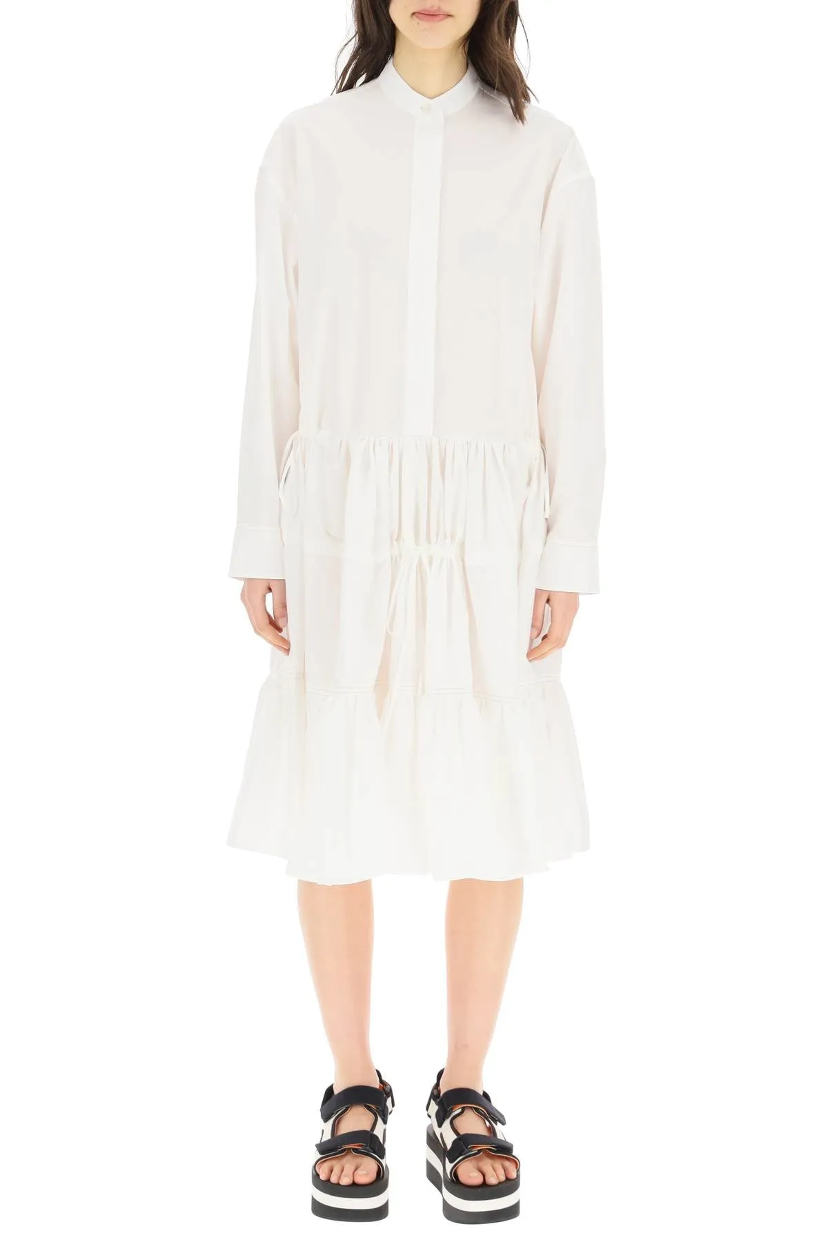 Marni Chemisier Drawstring Waist Dress