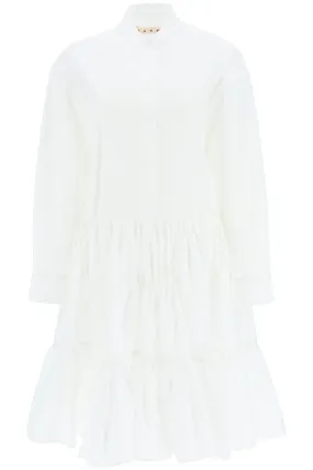 Marni Chemisier Drawstring Waist Dress