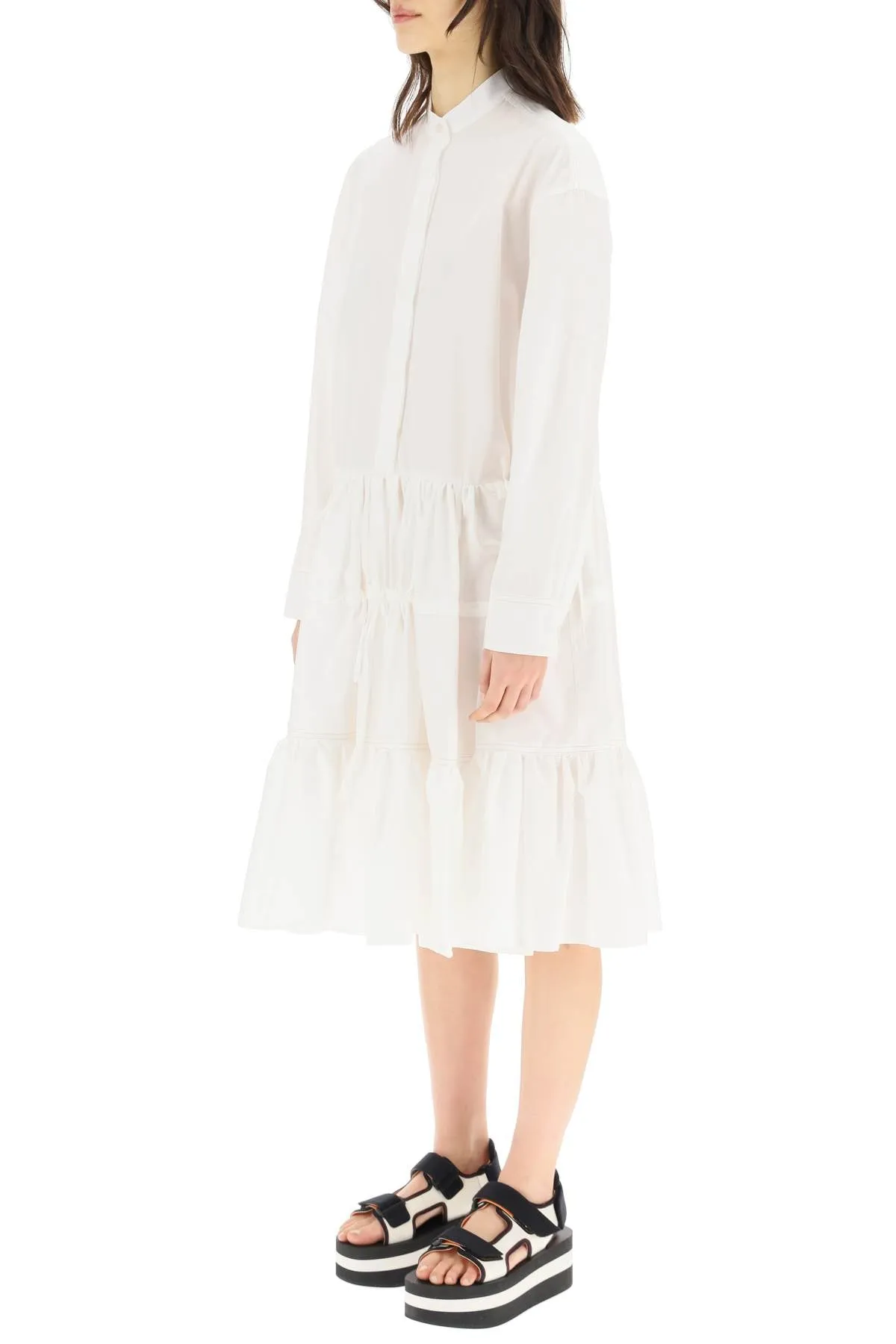 Marni Chemisier Drawstring Waist Dress