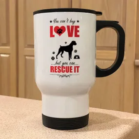 Metal Coffee and Tea Travel Mug Rescue Dog