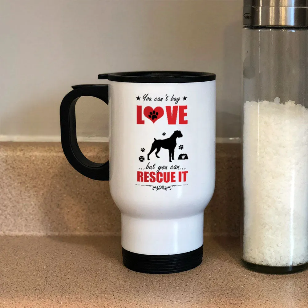 Metal Coffee and Tea Travel Mug Rescue Dog