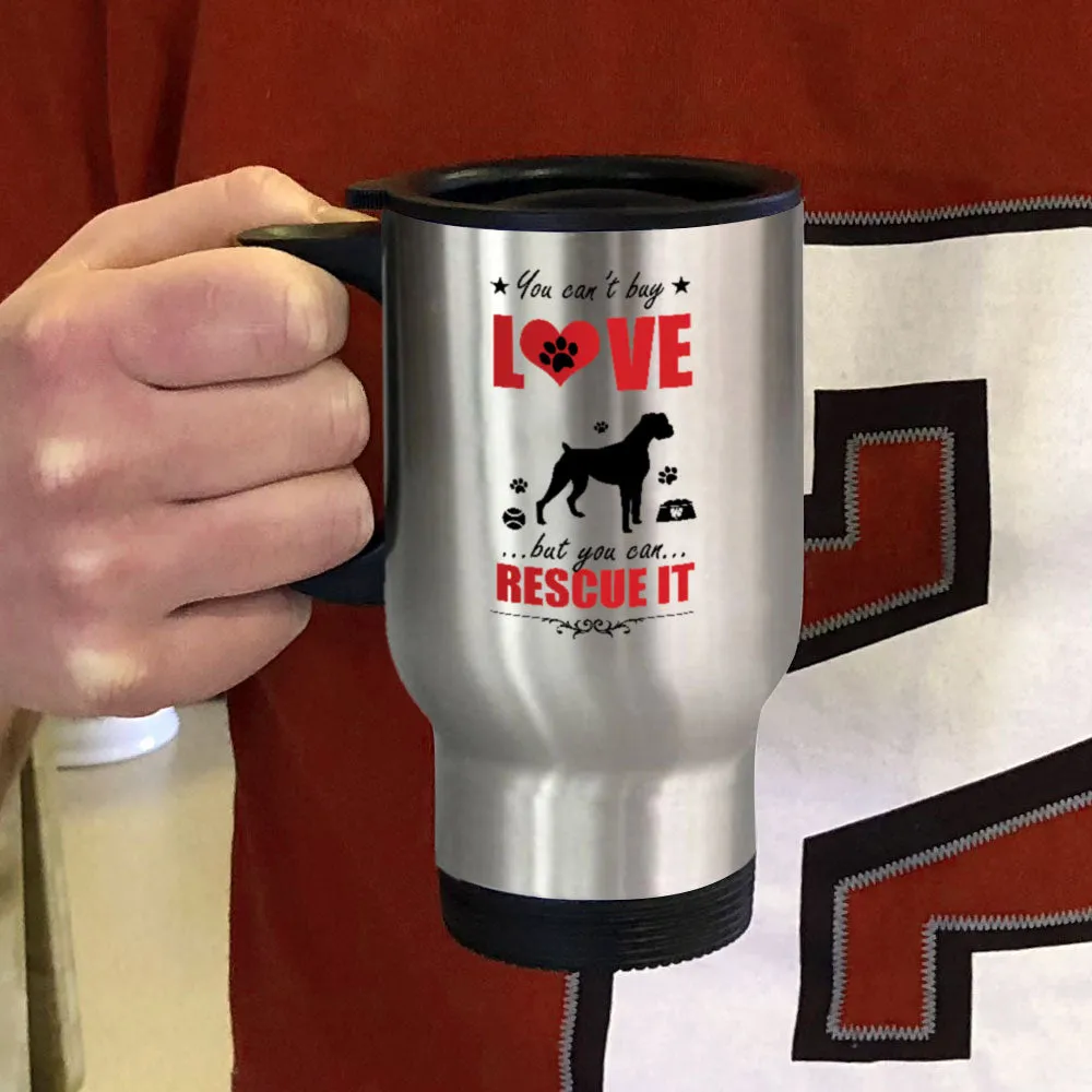 Metal Coffee and Tea Travel Mug Rescue Dog