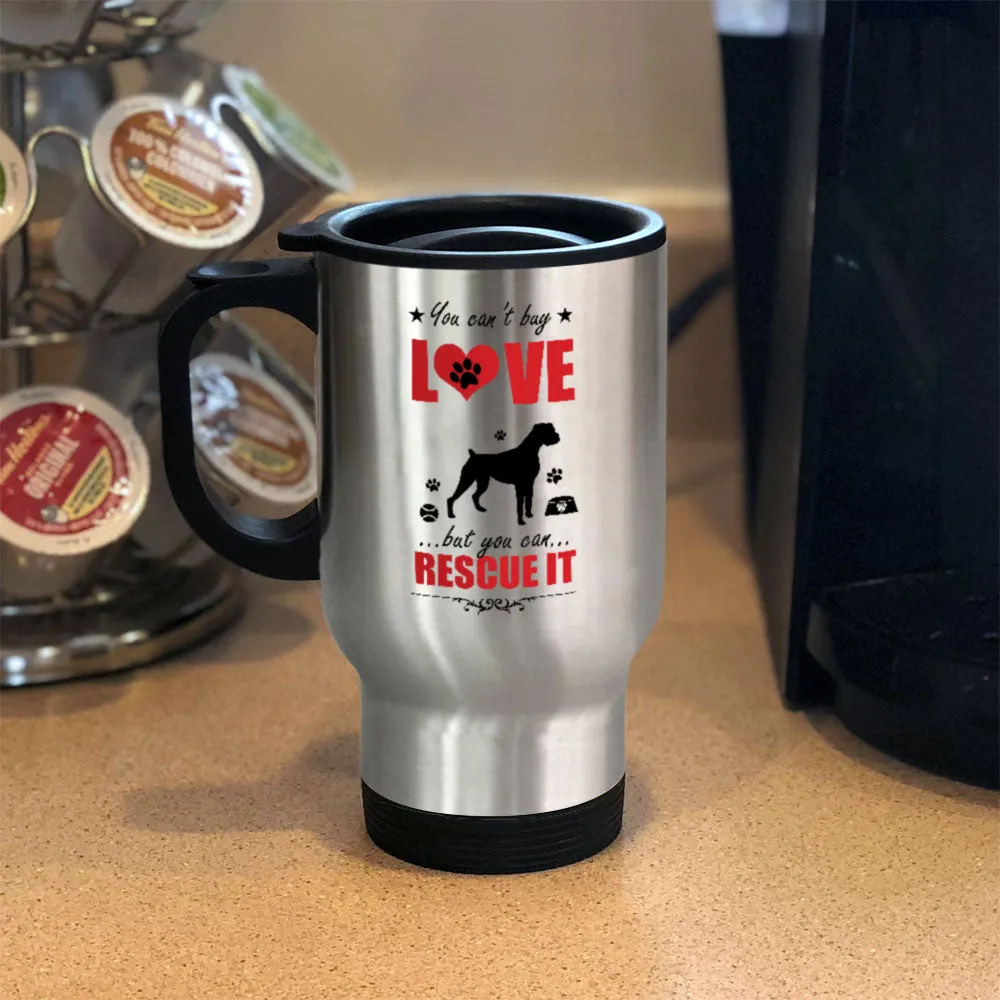 Metal Coffee and Tea Travel Mug Rescue Dog