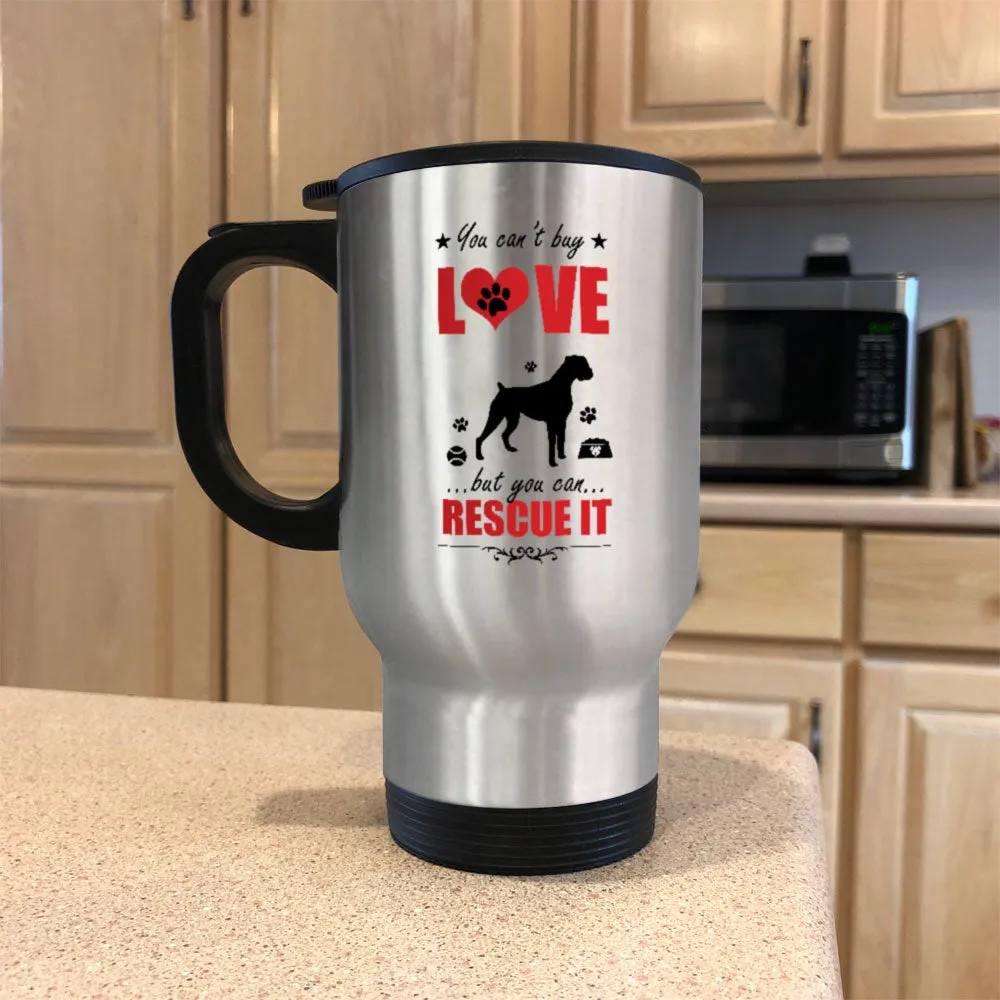 Metal Coffee and Tea Travel Mug Rescue Dog