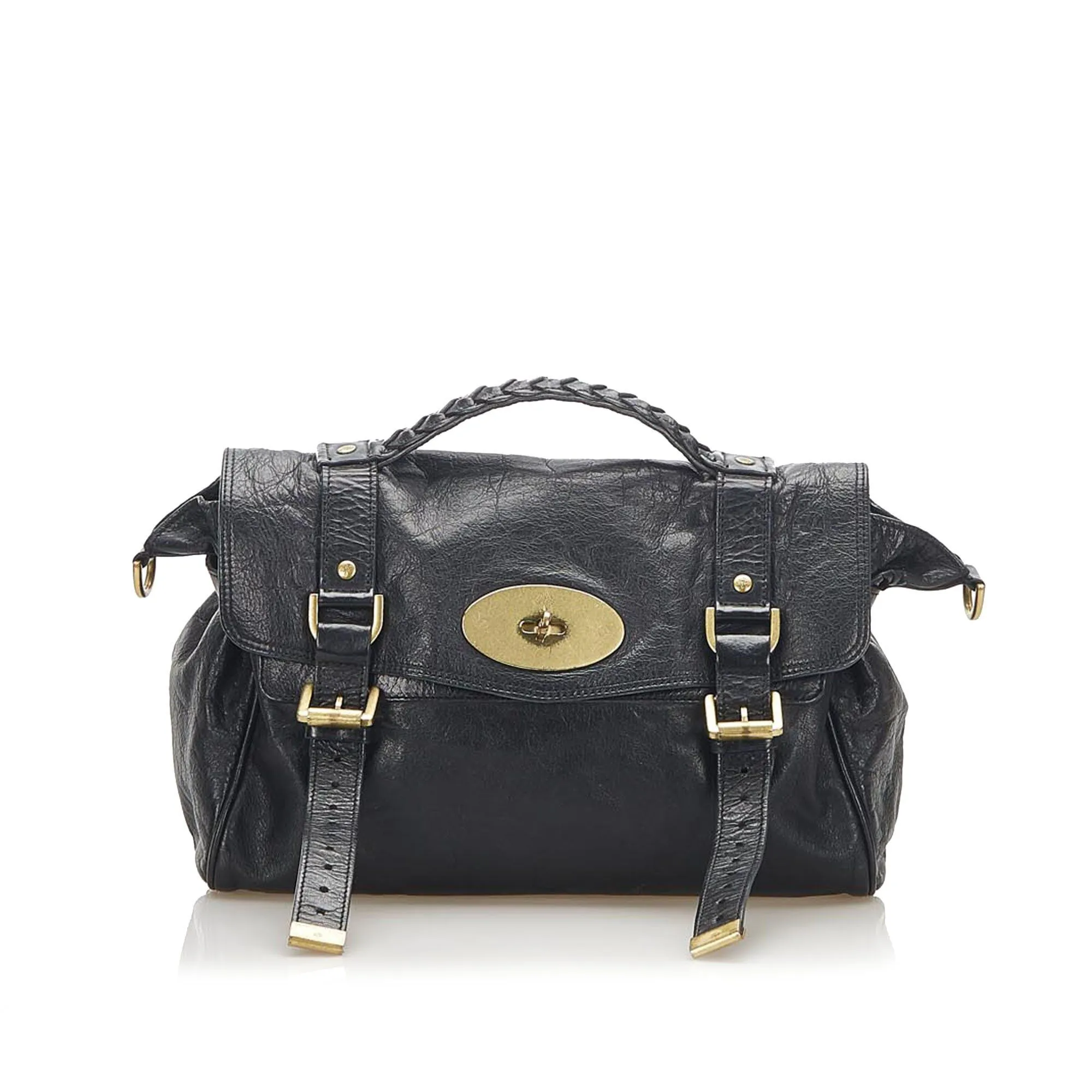 Mulberry Alexa Regular Black With Brass Hardware