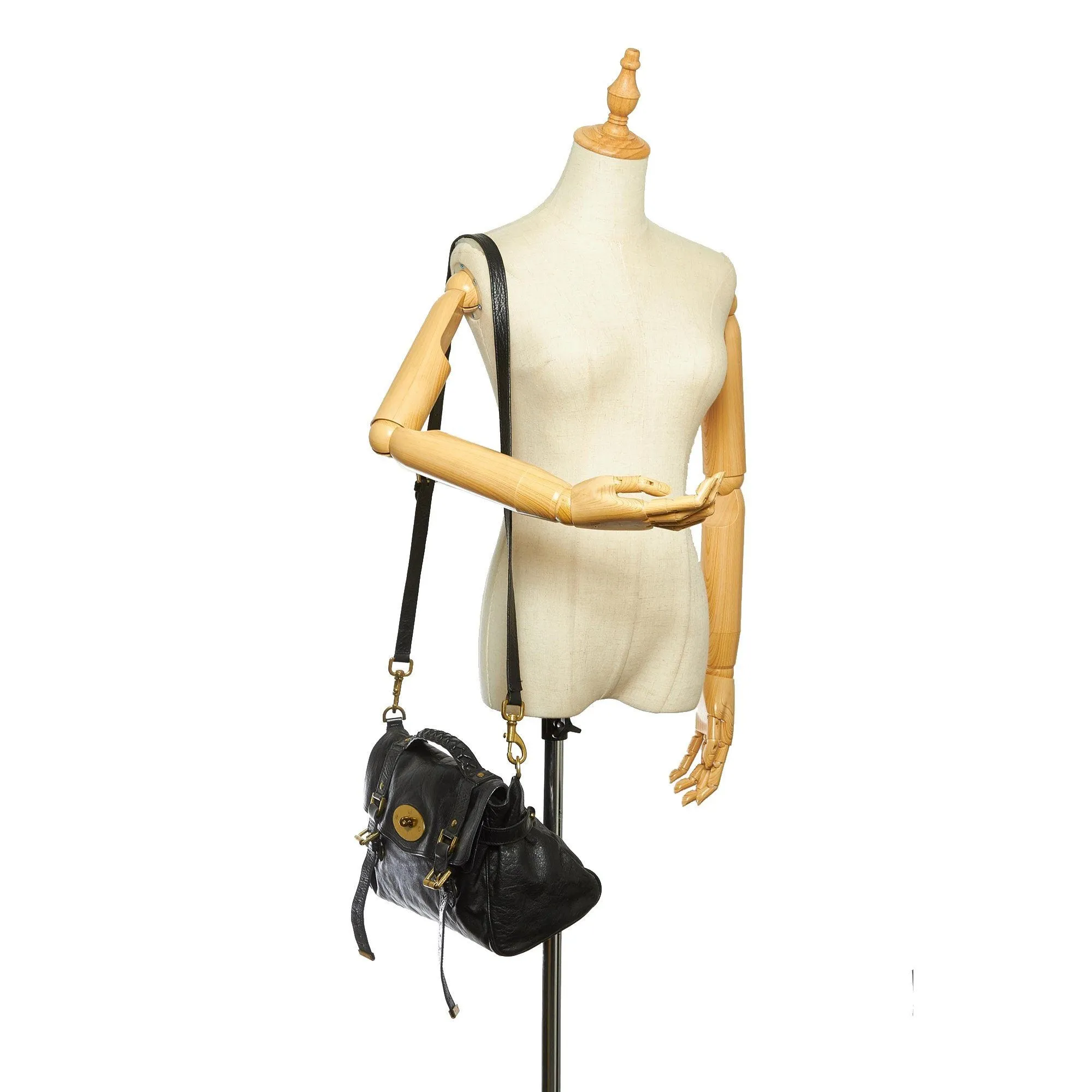 Mulberry Alexa Regular Black With Brass Hardware