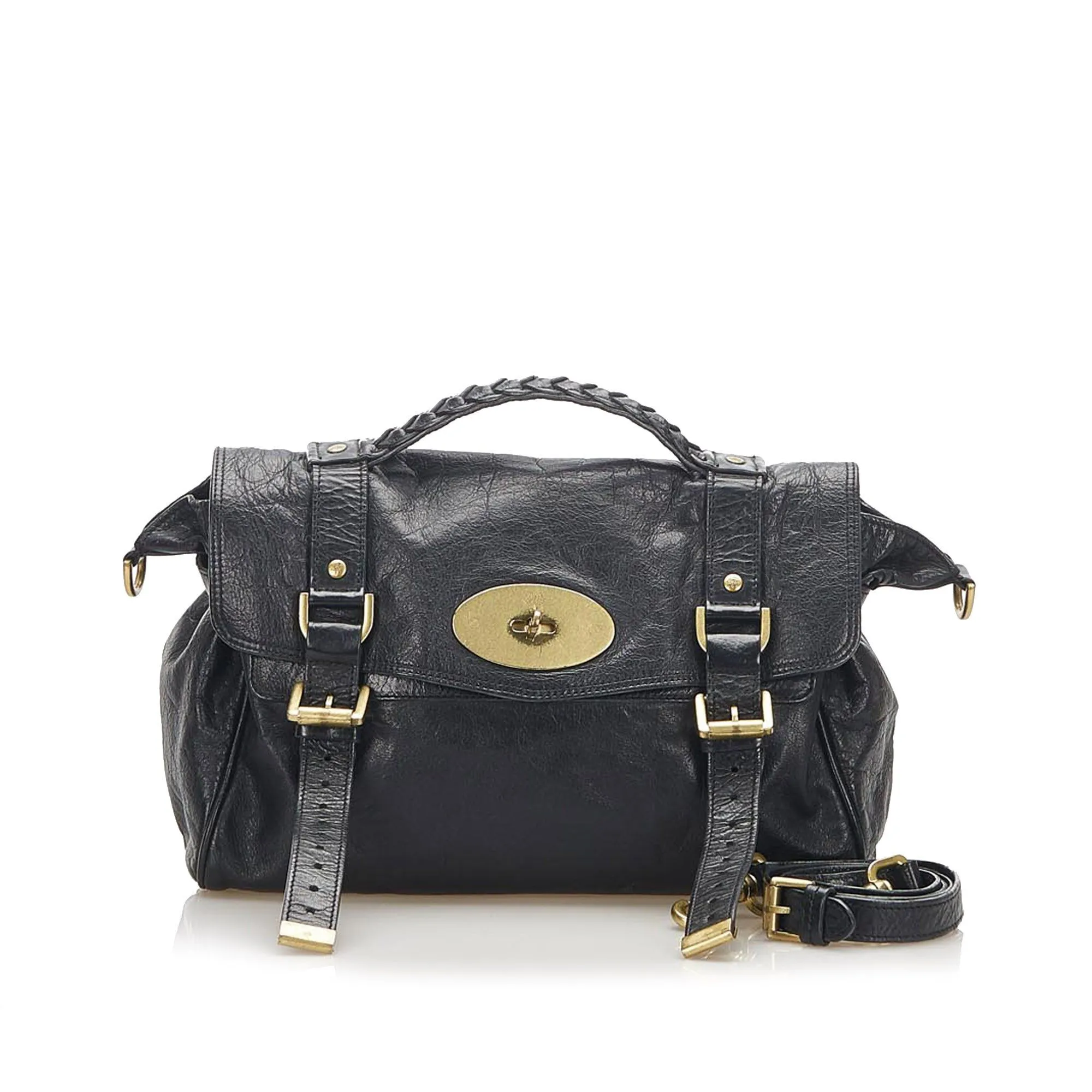 Mulberry Alexa Regular Black With Brass Hardware