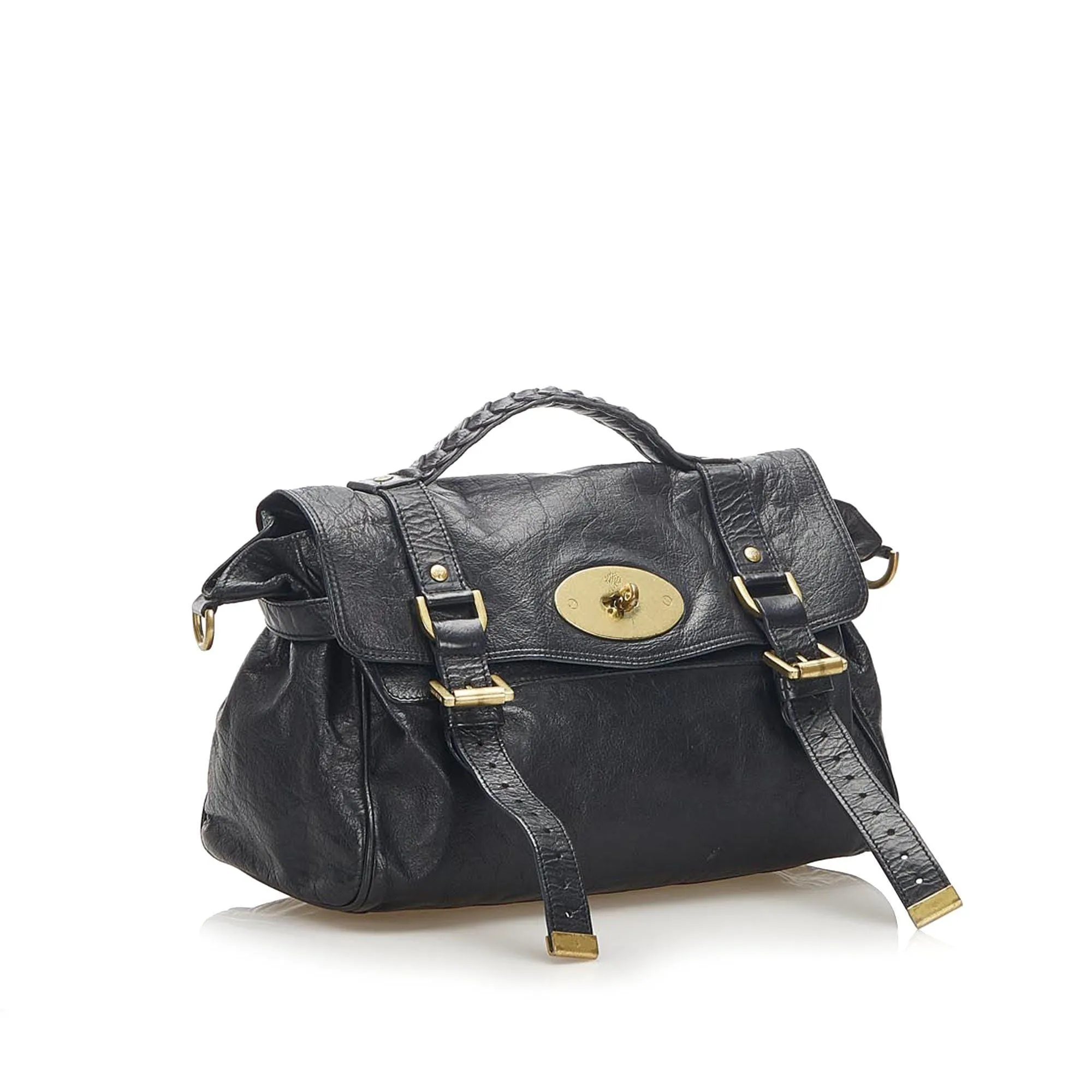 Mulberry Alexa Regular Black With Brass Hardware