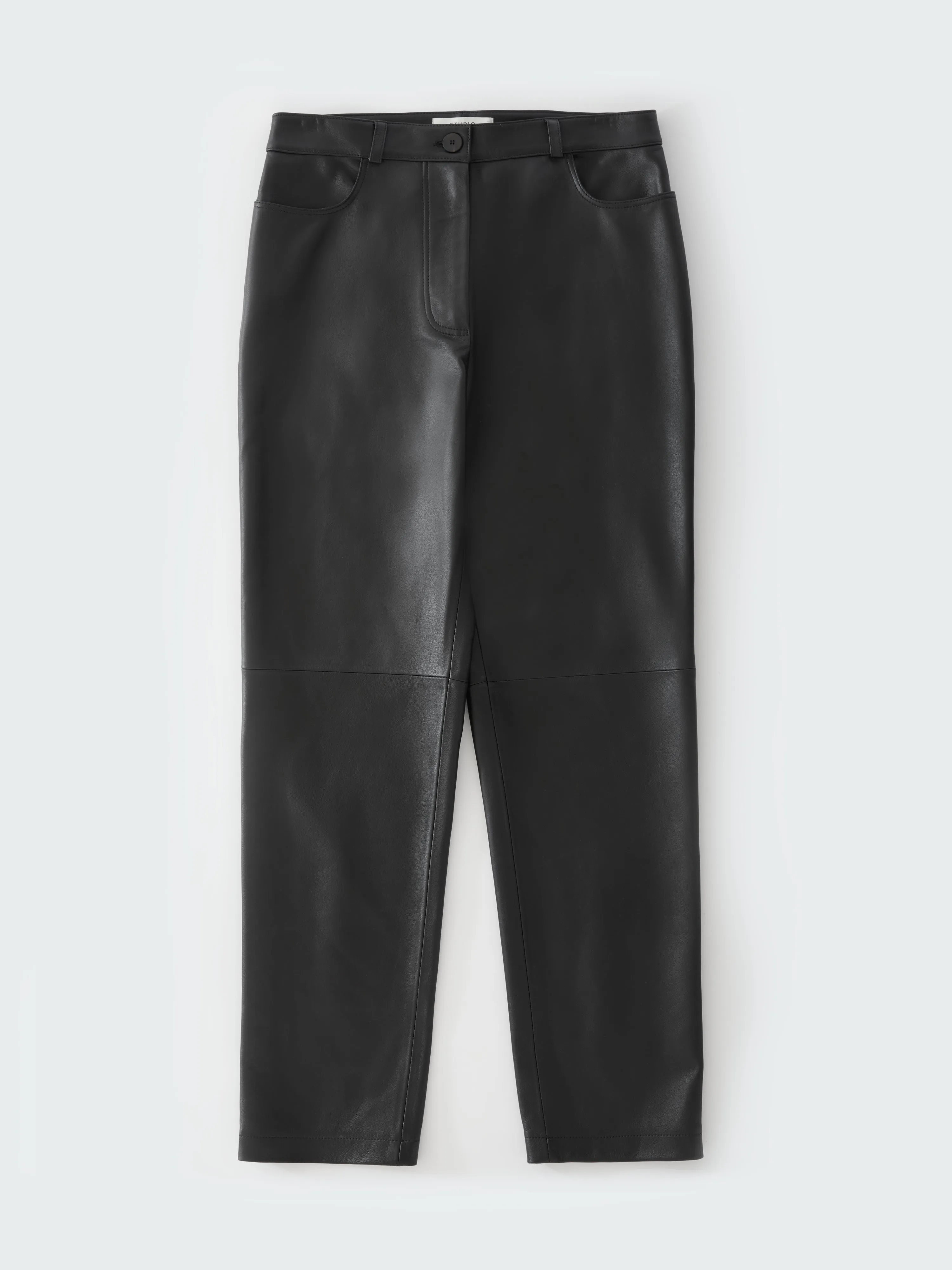 Opie Leather Pant in Black Grape