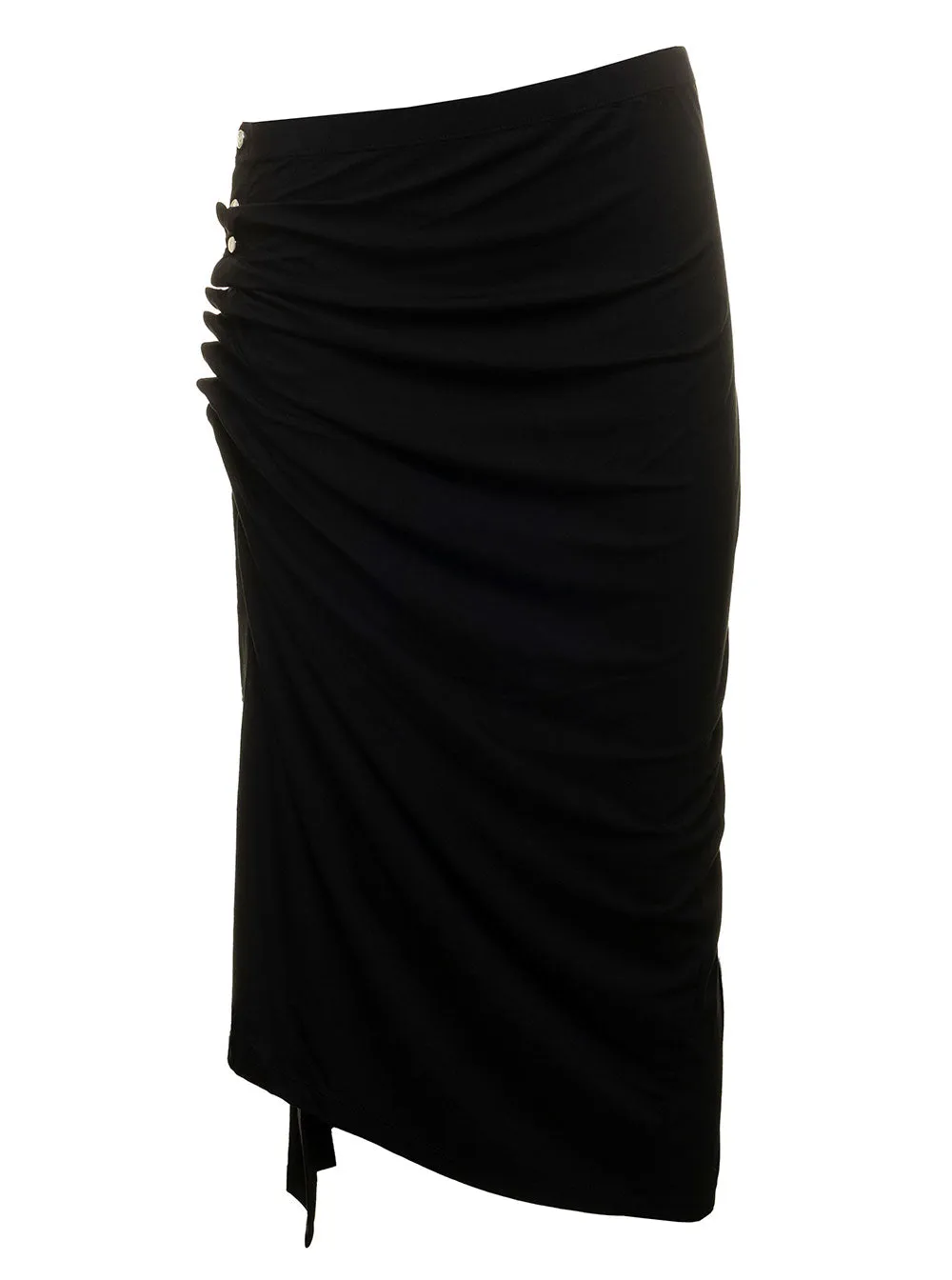 Paco Rabanne Asymmetric High Waist Midi Skirt