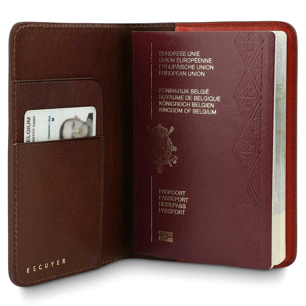 Passport Cover // Light Brown / Orange