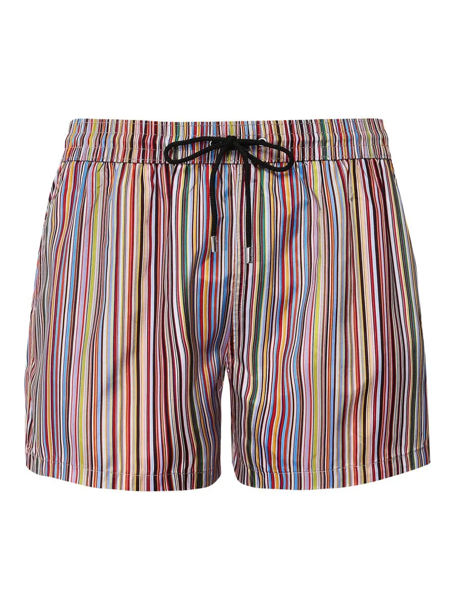 Paul Smith Striped Drawstring Swim Trunks