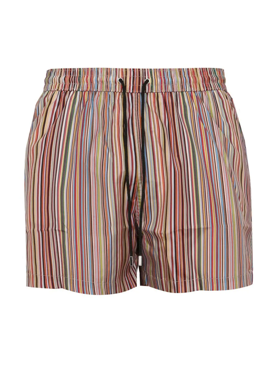 Paul Smith Striped Drawstring Swim Trunks