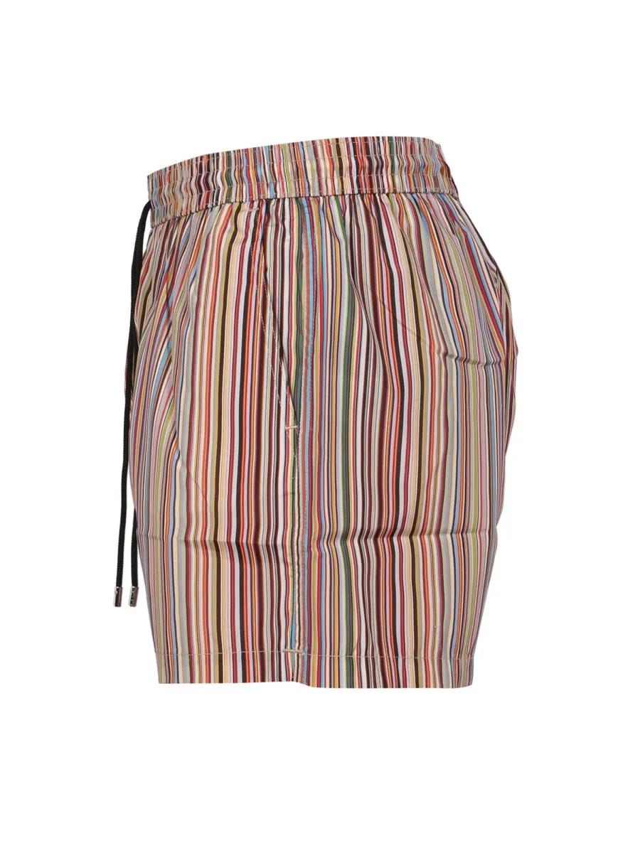 Paul Smith Striped Drawstring Swim Trunks