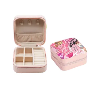 Pink Collage Square Jewelry Case