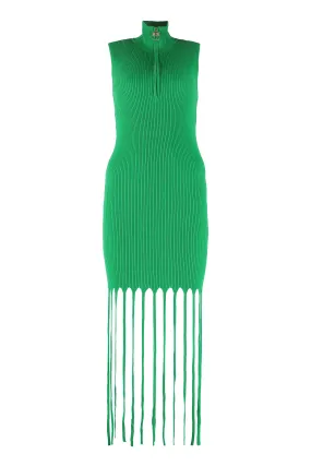 Pinko Fringed Rib Knit Dress